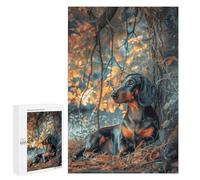 Jigsaw Puzzles for Adults 1000 PCS Dachshund Under A Tree Adult Puzzles Brain Teaser Game Presents for Women Gifts for Friends And Family 1000 PCS
