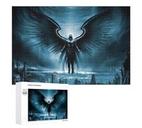 Jigsaw Puzzles for Adults 1000 PCS Dark Angel Over Cityscape Jigsaws for Adults Fun Games Perfect Decoration Challenging To Complete 1000 PCS