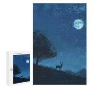 Jigsaw Puzzles for Adults 1000 PCS Deer Under Starry Sky Jigsaws for Adults Family Games Stress Reliever Birthday Present, Gifts, 1000 PCS