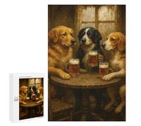 Jigsaw Puzzles for Adults 1000 PCS Dogs Drinking Beer at A Pub Jigsaws for Adults Family Games Stress Reliever Birthday Present, Gifts, 1000 PCS