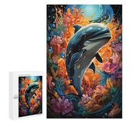 Jigsaw Puzzles for Adults 1000 PCS Dolphin Underwater Paradise Jigsaw Relaxing Games Analysis And Logic Unique Birthday And Xmas Gifts 1000 PCS