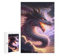 Jigsaw Puzzles for Adults 1000 PCS Dragon Breath Lightning Fantasy Art Jigsaws for Adults Toy Wall Decor Perfect Decoration Challenging To Complete 1000 PCS