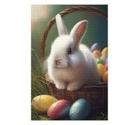 Jigsaw Puzzles for Adults 1000 PCS Easter Basket with Bunny-4 Jigsaws for Adults Relaxing Games Wall Decoration Fun Activities at Home 1000 PCS