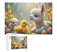 Jigsaw Puzzles for Adults 1000 PCS Easter Egg Hunt with Cute Animals Jigsaws for Adults Fun Games Perfect Decoration Challenging To Complete 1000 PCS