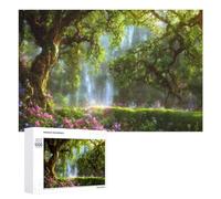 Jigsaw Puzzles for Adults 1000 PCS Enchanted Garden with Waterfall Jigsaw Relaxing Games Analysis And Logic Unique Birthday And Xmas Gifts 1000 PCS