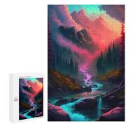 Jigsaw Puzzles for Adults 1000 PCS Enchanted Mountain Stream Jigsaws for Adults Family Games Stress Reliever Birthday Present, Gifts, 1000 PCS