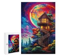 Jigsaw Puzzles for Adults 1000 PCS Enchanted Treehouse in A Dreamy Forest Puzzle for Adults Relax Games Difficult Hard Gifts for Friends And Family 1000 PCS
