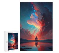 Jigsaw Puzzles for Adults 1000 PCS Epic Red And Blue Sky Adult Puzzles Brain Teaser Game Presents for Women Gifts for Friends And Family 1000 PCS