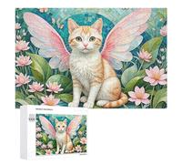 Jigsaw Puzzles for Adults 1000 PCS Fairy Cat Garden Fantasy Puzzle for Adults Relax Games Difficult Hard Gifts for Friends And Family 1000 PCS