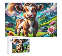 Jigsaw Puzzles for Adults 1000 PCS Fantasy Farm Scene with Cow Puzzle for Adults Relax Games Difficult Hard Gifts for Friends And Family 1000 PCS