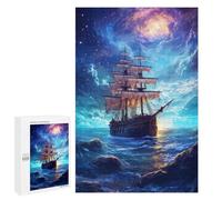 Jigsaw Puzzles for Adults 1000 PCS Fantasy Sailing Ship Ocean Artwork Puzzles for Teenagers Precision Cutting Difficult And Challenge Birthday And Unique Gifts 1000 PCS