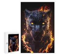 Jigsaw Puzzles for Adults 1000 PCS Flaming Leopard Portrait -1 Jigsaw Puzzle Family Game But Fun And Humorous Birthday Present, Gifts, 1000 PCS