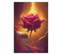 Jigsaw Puzzles for Adults 1000 PCS Flaming Rose Artwork-5 Jigsaw Puzzle Toy Wall Decor Analysis And Logic Challenging To Complete 1000 PCS