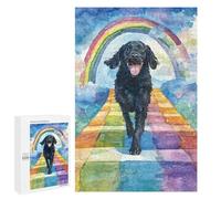Jigsaw Puzzles for Adults 1000 PCS Flat-coated Retriever Rainbow Bridge Adult Jigsaw Puzzle Relax Games Wall Decoration Gifts for Friends And Family 1000 PCS