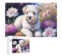 Jigsaw Puzzles for Adults 1000 PCS Floral Field Poodle Painting Jigsaw Relaxing Games Analysis And Logic Unique Birthday And Xmas Gifts 1000 PCS