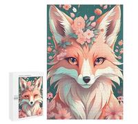 Jigsaw Puzzles for Adults 1000 PCS Floral Fox Portrait Jigsaw Relaxing Games Analysis And Logic Unique Birthday And Xmas Gifts 1000 PCS
