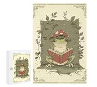 Jigsaw Puzzles for Adults 1000 PCS Frog Reading Book Puzzle for Adults Hands-on Game Wall Decoration Fun Activities at Home 1000 PCS