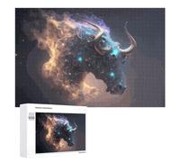Jigsaw Puzzles for Adults 1000 PCS Galactic Bull Cosmic Artwork Puzzle for Adults Relax Games Difficult Hard Gifts for Friends And Family 1000 PCS