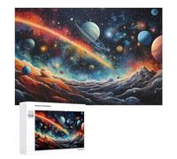 Jigsaw Puzzles for Adults 1000 PCS Galactic Landscape Planets And Stars Jigsaws for Adults Fun Games Perfect Decoration Challenging To Complete 1000 PCS
