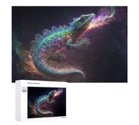 Jigsaw Puzzles for Adults 1000 PCS Galactic Lizard Cosmic Fire Breath Puzzle for Adults Relax Games Difficult Hard Gifts for Friends And Family 1000 PCS