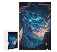 Jigsaw Puzzles for Adults 1000 PCS Galactic Sky Over Cityscape Jigsaws for Adults Family Games Stress Reliever Birthday Present, Gifts, 1000 PCS