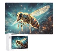 Jigsaw Puzzles for Adults 1000 PCS Golden Honey Bee in Flight Jigsaw Relaxing Games Analysis And Logic Unique Birthday And Xmas Gifts 1000 PCS