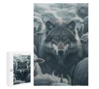 Jigsaw Puzzles for Adults 1000 PCS Gray Wolf Sheep Leader Adult Puzzles Brain Teaser Game Presents for Women Gifts for Friends And Family 1000 PCS