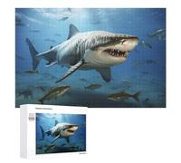 Jigsaw Puzzles for Adults 1000 PCS Great White Shark Swimming Puzzle for Adults Relax Games Difficult Hard Gifts for Friends And Family 1000 PCS