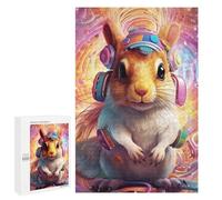 Jigsaw Puzzles for Adults 1000 PCS Hamster DJ in Colorful Lights Jigsaw Relaxing Games Analysis And Logic Unique Birthday And Xmas Gifts 1000 PCS