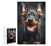 Jigsaw Puzzles for Adults 1000 PCS Happy Doberman Puppy Adult Jigsaw Puzzle Relax Games Wall Decoration Gifts for Friends And Family 1000 PCS