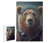 Jigsaw Puzzles for Adults 1000 PCS Hipster Bear Jigsaw Puzzle Family Game But Fun And Humorous Birthday Present, Gifts, 1000 PCS