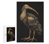 Jigsaw Puzzles for Adults 1000 PCS Ibis Bird Illustration on Black Background Adult Puzzles Brain Teaser Game Presents for Women Gifts for Friends And Family 1000 PCS