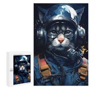 Jigsaw Puzzles for Adults 1000 PCS Jet Pilot Cat with Goggles Adult Jigsaw Puzzle Relax Games Wall Decoration Gifts for Friends And Family 1000 PCS