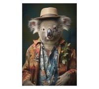 Jigsaw Puzzles for Adults 1000 PCS Koala in Boho Suit Jigsaw Puzzle Toy Wall Decor Analysis And Logic Challenging To Complete 1000 PCS