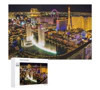 Jigsaw Puzzles for Adults 1000 PCS Las Vegas Strip Night Lights Puzzle for Adults Relax Games Difficult Hard Gifts for Friends And Family 1000 PCS