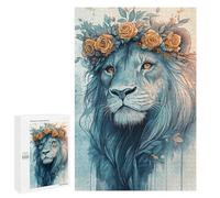 Jigsaw Puzzles for Adults 1000 PCS Lion with Floral Crown Adult Jigsaw Puzzle Relax Games Wall Decoration Gifts for Friends And Family 1000 PCS