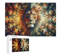 Jigsaw Puzzles for Adults 1000 PCS Lion's Majesty in Autumn Colors Jigsaw Relaxing Games Analysis And Logic Unique Birthday And Xmas Gifts 1000 PCS