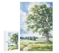 Jigsaw Puzzles for Adults 1000 PCS Lone Summer Oak Adult Puzzles Brain Teaser Game Presents for Women Gifts for Friends And Family 1000 PCS