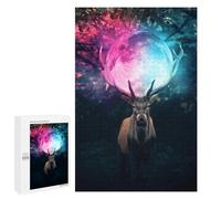Jigsaw Puzzles for Adults 1000 PCS Magical Deer with Moon Antlers Jigsaw Puzzle Family Game But Fun And Humorous Birthday Present, Gifts, 1000 PCS