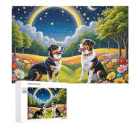 Jigsaw Puzzles for Adults 1000 PCS Magical Night Garden with Dogs Puzzle for Adults Relax Games Difficult Hard Gifts for Friends And Family 1000 PCS