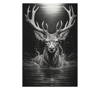 Jigsaw Puzzles for Adults 1000 PCS Majestic Deer in Moonlight Jigsaws for Adults Relaxing Games Wall Decoration Fun Activities at Home 1000 PCS