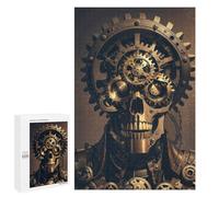 Jigsaw Puzzles for Adults 1000 PCS Metallic Steampunk Skull Adult Puzzles Family Games Home Decoration Gifts for Friends And Family 1000 PCS