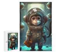 Jigsaw Puzzles for Adults 1000 PCS Monkey Astronaut in Space Suit-1 Adult Puzzles Brain Teaser Game Presents for Women Gifts for Friends And Family 1000 PCS