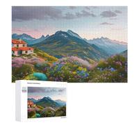 Jigsaw Puzzles for Adults 1000 PCS Mountain Serenity with Wildflowers Puzzle for Adults Relax Games Difficult Hard Gifts for Friends And Family 1000 PCS