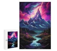 Jigsaw Puzzles for Adults 1000 PCS Mountain Violet Aurora Jigsaws for Adults Relax Games Presents for Women Gifts for Friends And Family 1000 PCS