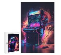 Jigsaw Puzzles for Adults 1000 PCS Neon Arcade Machine Fantasy Jigsaw Puzzle Family Game But Fun And Humorous Birthday Present, Gifts, 1000 PCS