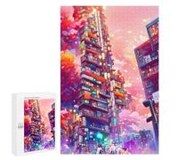 Jigsaw Puzzles for Adults 1000 PCS Neon Cityscape Vibrant Skyscrapers -1 Jigsaw Relaxing Games Analysis And Logic Unique Birthday And Xmas Gifts 1000 PCS
