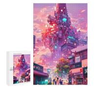 Jigsaw Puzzles for Adults 1000 PCS Neon Cityscape Vibrant Urban Fantasy -1 Jigsaws for Adults Fun Games Perfect Decoration Challenging To Complete 1000 PCS