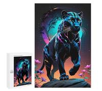 Jigsaw Puzzles for Adults 1000 PCS Neon Panther Majesty Jigsaws for Adults Fun Games Perfect Decoration Challenging To Complete 1000 PCS