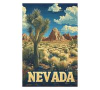 Jigsaw Puzzles for Adults 1000 PCS Nevada Wilderness Joshua Tree Desert Travel Poster Adult Puzzles Family Games Hand Speed Race Unique Birthday And Xmas Gifts 1000 PCS